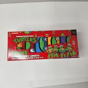 Odd Sox Teenage Mutant Ninja Turtles Crew Length Socks 5 Pairs Gift Set NEW